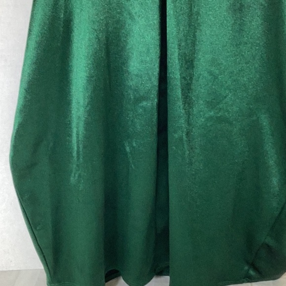 HONEY AND ROSIE SQUARE NECK STRETCH SATIN FAUX-WRAP - Picture 7 of 9